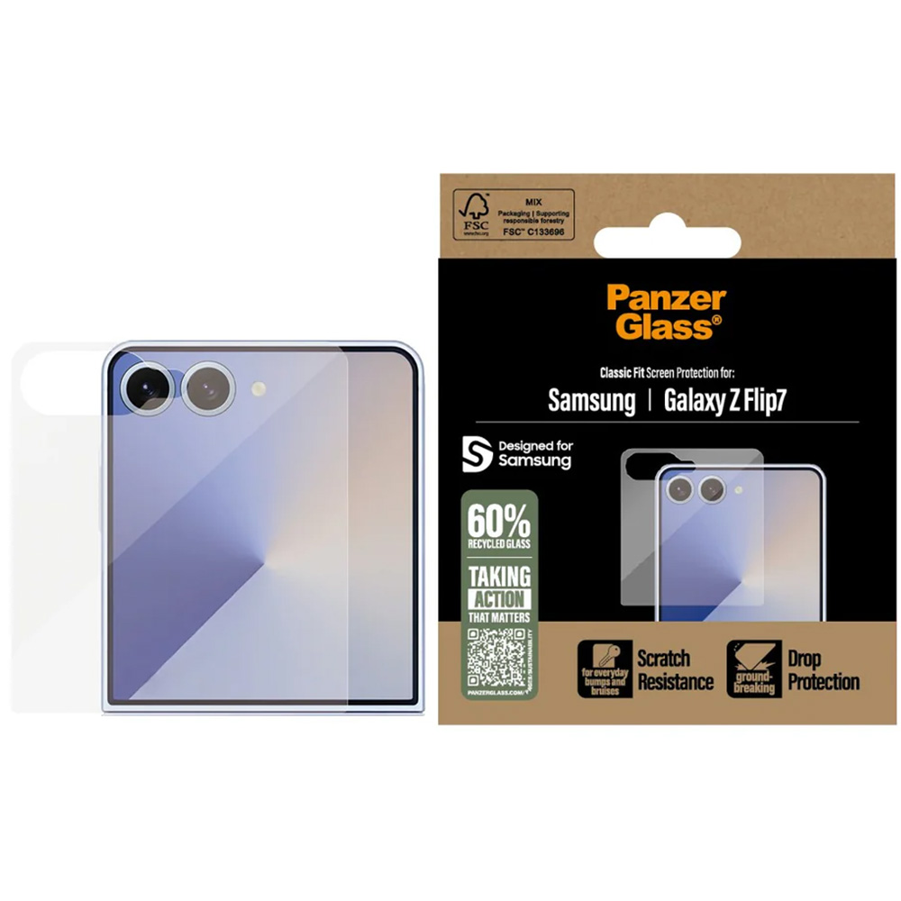 Szkło hartowane PanzerGlass Classic Fit do Galaxy Z Flip7, przezroczyste